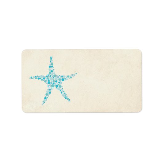 Printable Turquoise Aqua Starfish Adresetiketten Etiket (Voorkant)