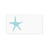 Printable Turquoise Aqua Starfish Adresetiketten Etiket (Voorkant)