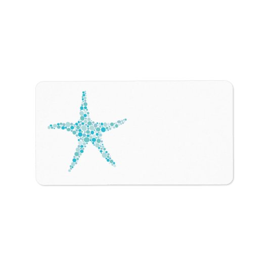 Printable Turquoise Aqua Starfish Adresetiketten Etiket (Voorkant)