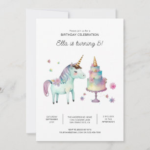 Printable Unicorn Birthday Party Kaart