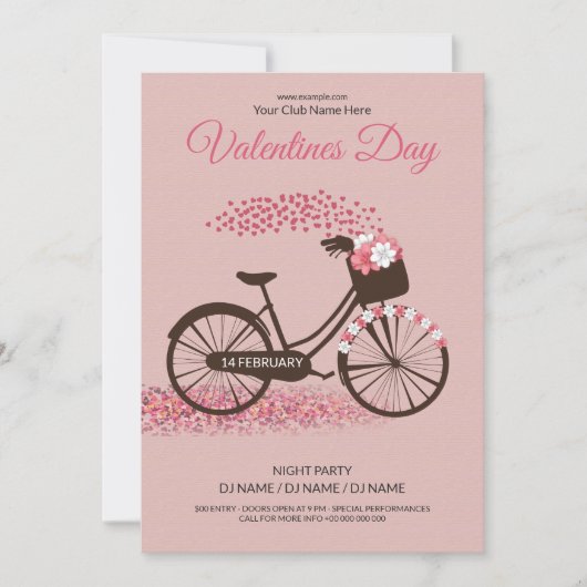Printable Valentijns  Party brochure Sjabloon Kaart (Voorkant)