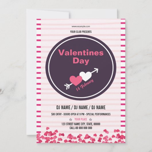 Printable Valentijns  Party brochure Sjabloon Kaart (Voorkant)