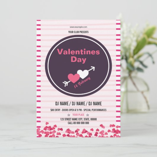 Printable Valentijns  Party brochure Sjabloon Kaart (Staand voorkant)