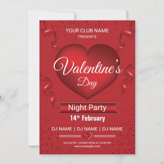 Printable Valentijns  Party brochure Sjabloon Kaart (Voorkant)