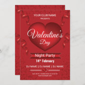 Printable Valentijns  Party brochure Sjabloon Kaart (Voorkant / Achterkant)