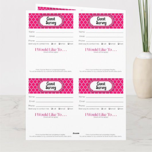 Printable Vendor Slips – Editable Instant Download Kaart (Achterkant)