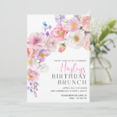 Printable Verjaardag Brunch Uitnodiging Wildflower (Staand voorkant)