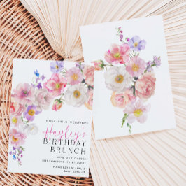 Printable Verjaardag Brunch Uitnodiging Wildflower