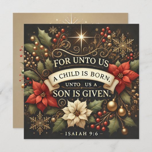 Printable voor ons Een kind is geboren Scrapbook Kaart (Voorkant / Achterkant)