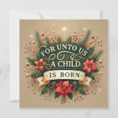 Printable voor ons Een kind is geboren Scrapbook Kaart (Achterkant)