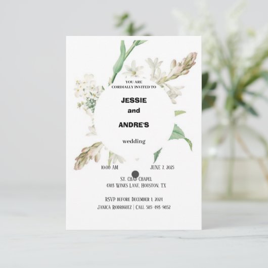 Printable Wedding Sjabloon Kaart (Staand voorkant)