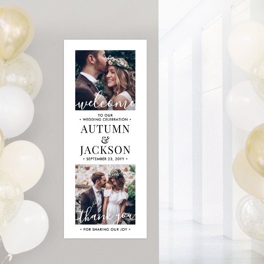 Printable Wedding Welkom Eenvoudige Moderne 2 Foto Poster