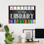 Printable Welcome Library School Sign. Poster (Thuiskantoor)