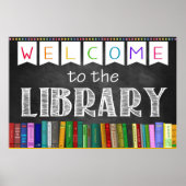 Printable Welcome Library School Sign. Poster (Voorkant)