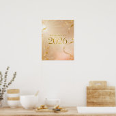 Printable “Welcome to 2026” Poster – Golden Dawn N (Keuken)