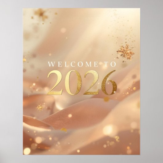 Printable “Welcome to 2026” Poster – Golden Dawn N (Voorkant)