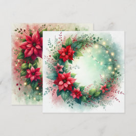 Printable Whimsical Christmas Poinsettia Scrapbook Kaart