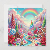 Printable Whimsical Poinsettia Candyland Scrapbook Kaart (Voorkant)