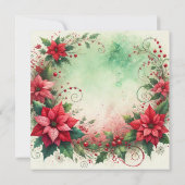 Printable Whimsical Poinsettia Christmas Garland Kaart (Achterkant)
