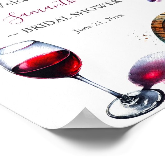 Printable Wine & Cheese Vrijgezellenfeest Welkomst Poster (Hoek)