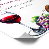 Printable Wine Theme Verjaardag Welkomstborden Poster (Hoek)