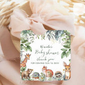 Printable Woodland Baby shower Dank u Vierkante Sticker