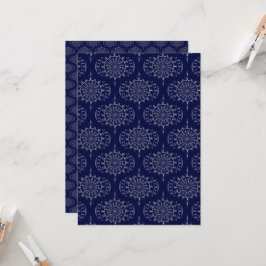 Printbaar Blauw Ditsy Winter Retro Scrapbook Papie Kaart