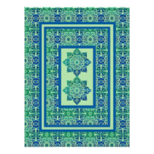Printbaar blauw en groen poster