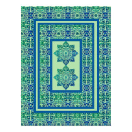 Printbaar blauw en groen poster
