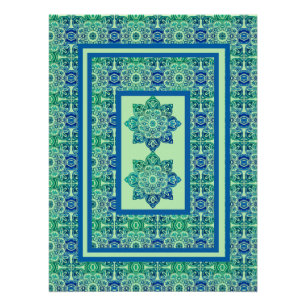 Printbaar blauw en groen poster