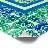 Printbaar blauw en groen poster (Hoek)