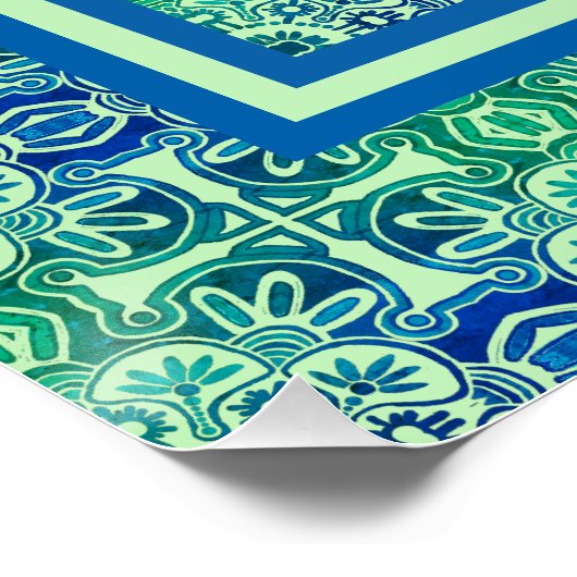 Printbaar blauw en groen poster (Hoek)