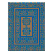 Printbaar blauw en koperen Poster (Voorkant)