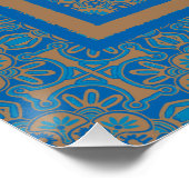 Printbaar blauw en koperen Poster (Hoek)