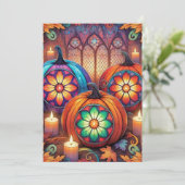 Printbaar Christelijk Glas in lood Halloween Kaart (Staand voorkant)