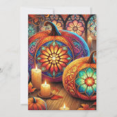 Printbaar Christelijk Glas in lood Halloween Kaart (Achterkant)