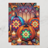 Printbaar Christelijk Glas in lood Halloween Kaart (Voorkant / Achterkant)