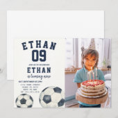 Printbaar Football Thema Uitnodigen met foto Kaart (Voorkant / Achterkant)