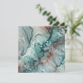 Printbaar Frosty Herfst Alcohol Ink Scrapbook Pape Kaart (Staand voorkant)