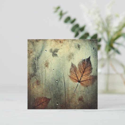 Printbaar Grungy Autumnal Window Scrapbook Paper Kaart (Staand voorkant)