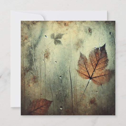 Printbaar Grungy Autumnal Window Scrapbook Paper Kaart (Voorkant)