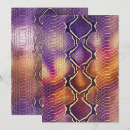 Printbaar Paarse & Gouden Slangenhuid Scrapbook Pa Kaart