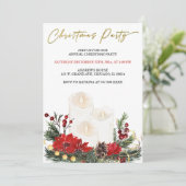 Printbaar rood en goud kerstfeest kaart (Staand voorkant)