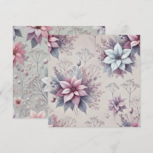Printbaar Roze en Lavendel Poinsettia Scrapbook Kaart
