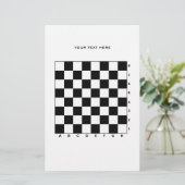 Printbaar schaakbord met cijfers en letters briefpapier (Staand voorkant)