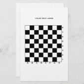 Printbaar schaakbord met cijfers en letters briefpapier (Voorkant / Achterkant)