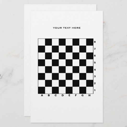 Printbaar schaakbord met cijfers en letters briefpapier (Voorkant / Achterkant)