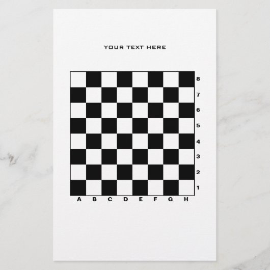Printbaar schaakbord met cijfers en letters briefpapier (Voorkant)