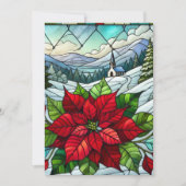 Printbaar Schilderachtig Winter Poinsettia Glas in Kaart (Voorkant)