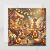 Printbaar Whimsical Autumn Fairy Market Scrapbook Kaart (Voorkant)